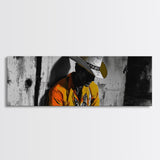 Lone Cowboy, Western Art, Moody Art, Ranch Life Wall Art, Rustic Decor, Farmhouse Art, Horizontal Wall Art, Canvas Print