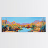 Coastal Landscape Art, Framed Canvas Print, Extra Wide Art, Lake Tahoe Art, Living Room Art, Panoramic Painting, Rustic Decor, Above Sofa Art