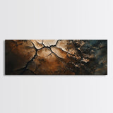 Wabi Sabi Wall Art, Framed Canvas Print, Cracked Earth Painting, Moody Art, Rustic Decor, Extra Wide Art, Abstract Landscape Art, Gift Idea