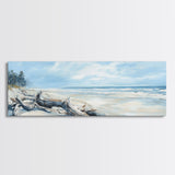 Coastal Decor, Framed Canvas Print, Nautical Painting, Seascape Painting, Rustic Wall Art, Extra Wide Art, Living Room Art, Above Couch Art