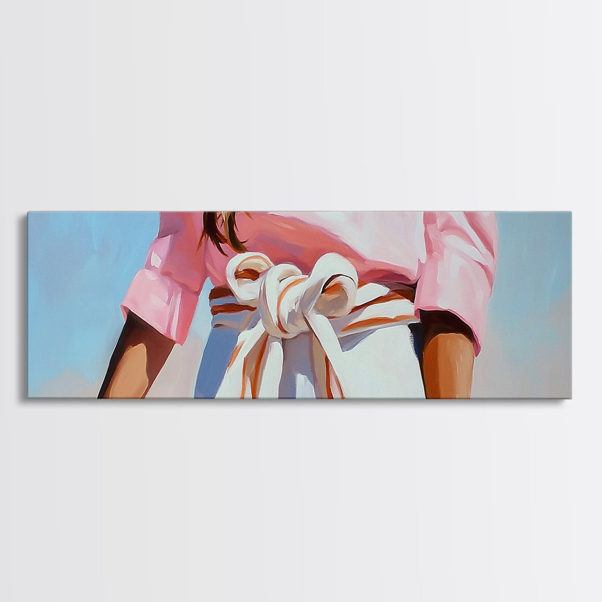 Minimalist Art, Framed Canvas Print, Fashion Illustration, Pink Wall Art, Modern Decor, Extra Wide Art, Light Pink Wall Art, Bedroom Art