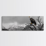 Bald Eagle, Mountain Painting, Wildlife Art, Nature Wall Art, Rustic Decor, Moody Art, Above Sofa Art, Extra Wide Art, Framed Canvas Print