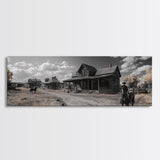 Western Town, Cowboy Art, Old West Wall Art, Rustic Wall Art, Farmhouse Decor, Historical Landscape Art, Panoramic Art, Canvas Print
