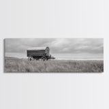 Coastal Wagon, Wabi Sabi Art, Canvas Print, Coastal Landscape Art, Rustic Wall Art, Extra Wide Art, Moody Art, Above Couch Art
