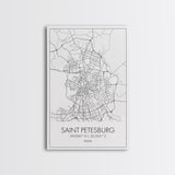 Saint Petersburg Street Map, Russia Map, City Map Art, Minimalist Art, Wall Art, Canvas Print, Room Décor, Gift For Mom, Travel Wall Art