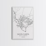 Santa Clarita Street Map, California Map, City Map Print, Minimalist Art, Wall Art, Canvas Print, Bedroom Wall Décor, Unique Travel Gifts