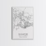 Singapore Street Map, Singapore Map, Asia City Map Print, Minimalist Art, Wall Art, Canvas Print, Room Decor, Travel Wall Art, Gift For Him