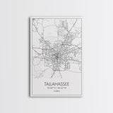 Tallahassee Street Map, Florida Map, City Map Print, Modern Wall Art, Wall Art, Canvas Print, Wall Art Canvas, Gift For Women, Travel Print