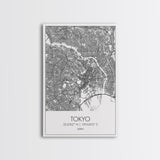 Tokyo Street Map, Japan Map, Asia City Map Print, Modern Wall Art, Wall Art, Canvas Print, Graduation Gift, Home Office Décor, Travel Print