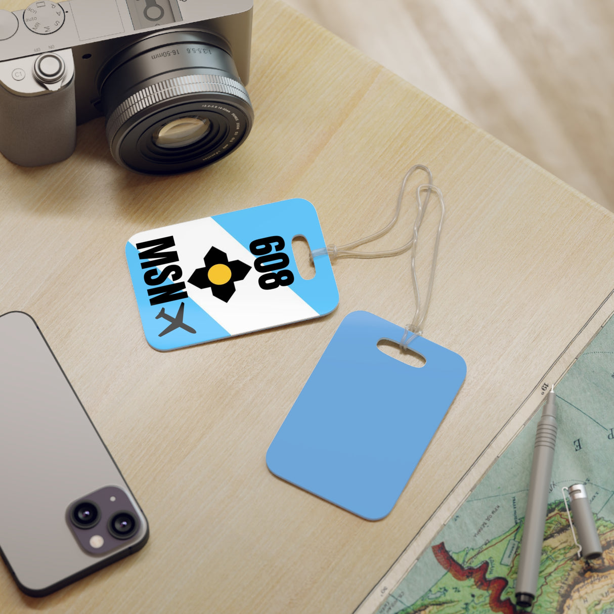 Madison Wisconsin,  Area Code / Airport Tag for Bags and Luggage - 608 / MSN