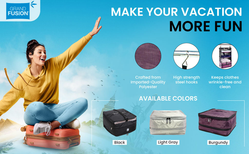 Light Gray Small Stow N Go Hanging Travel Shelves