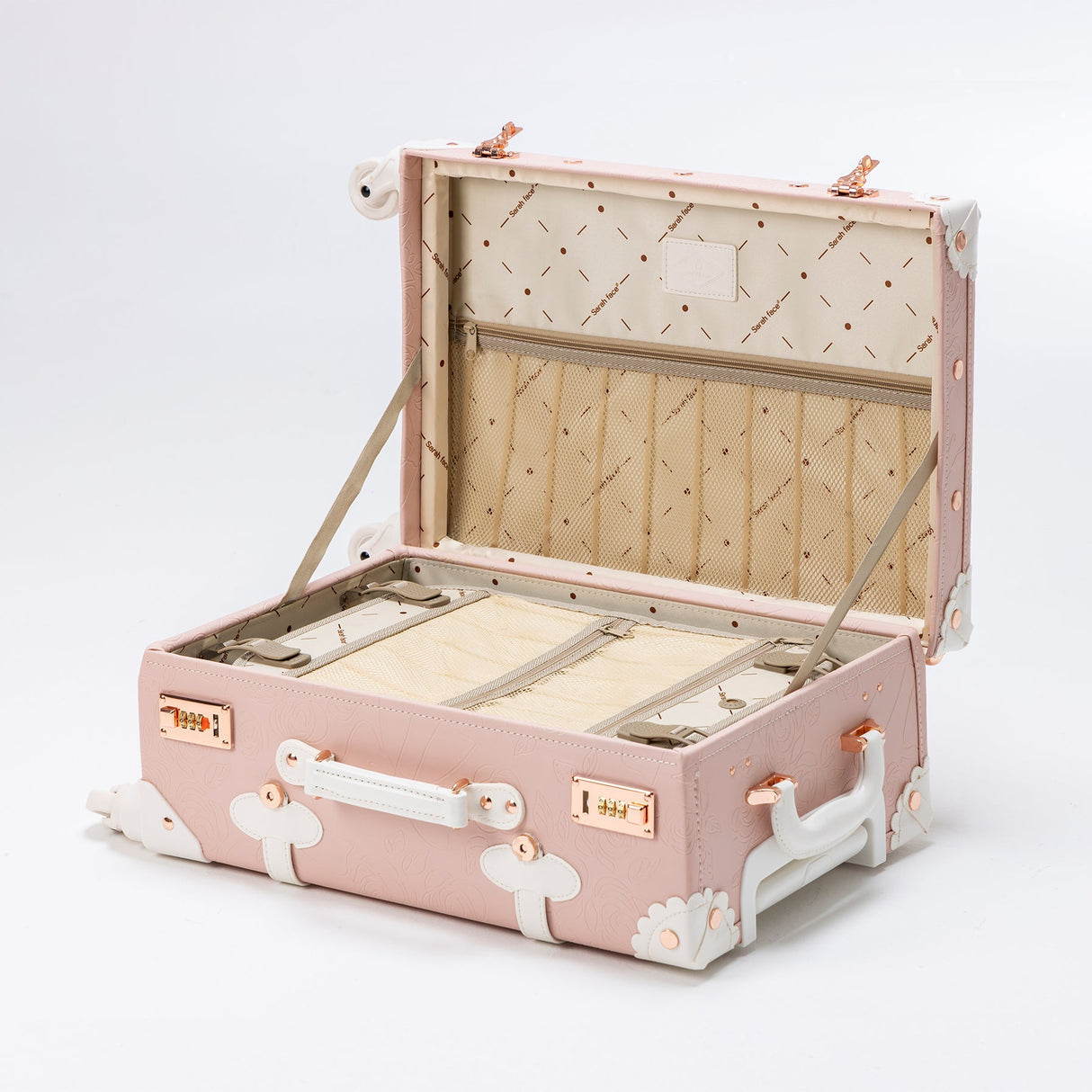 SarahFace 3 Pieces Luggage Set - Embossed Pink's