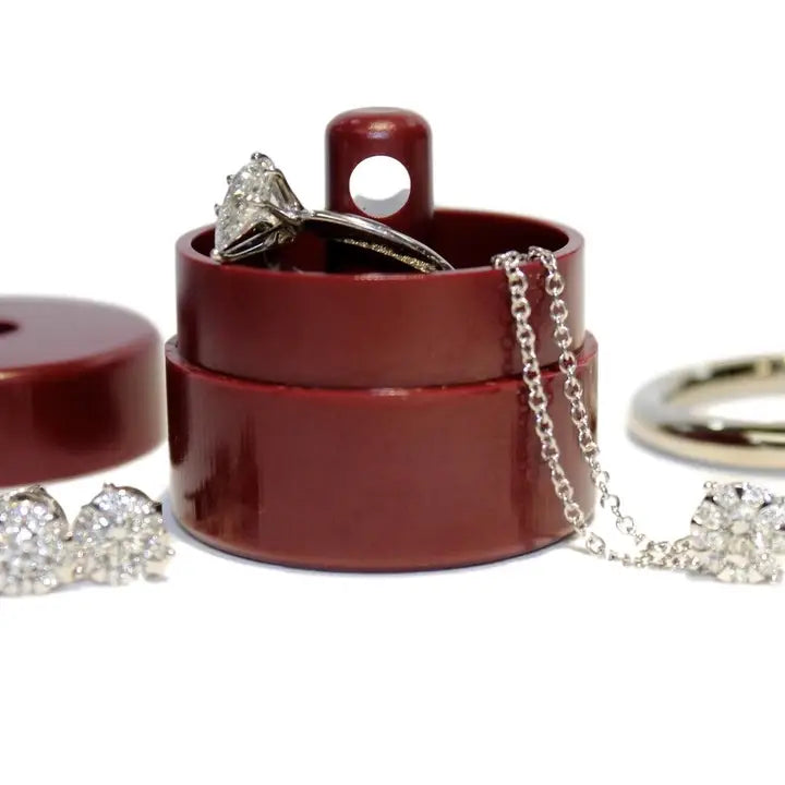 Lion Latch - Solid Colors: Traveling Jewelry Holder Storage, Pill Box Keychain Container. As Seen on Shark Tank.