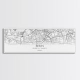 Panoramic Berlin City Map, Germany Art, Map Print, Minimalist Wall Art, Canvas Art, Housewarming Gift, Street Map Art, Closing Gift
