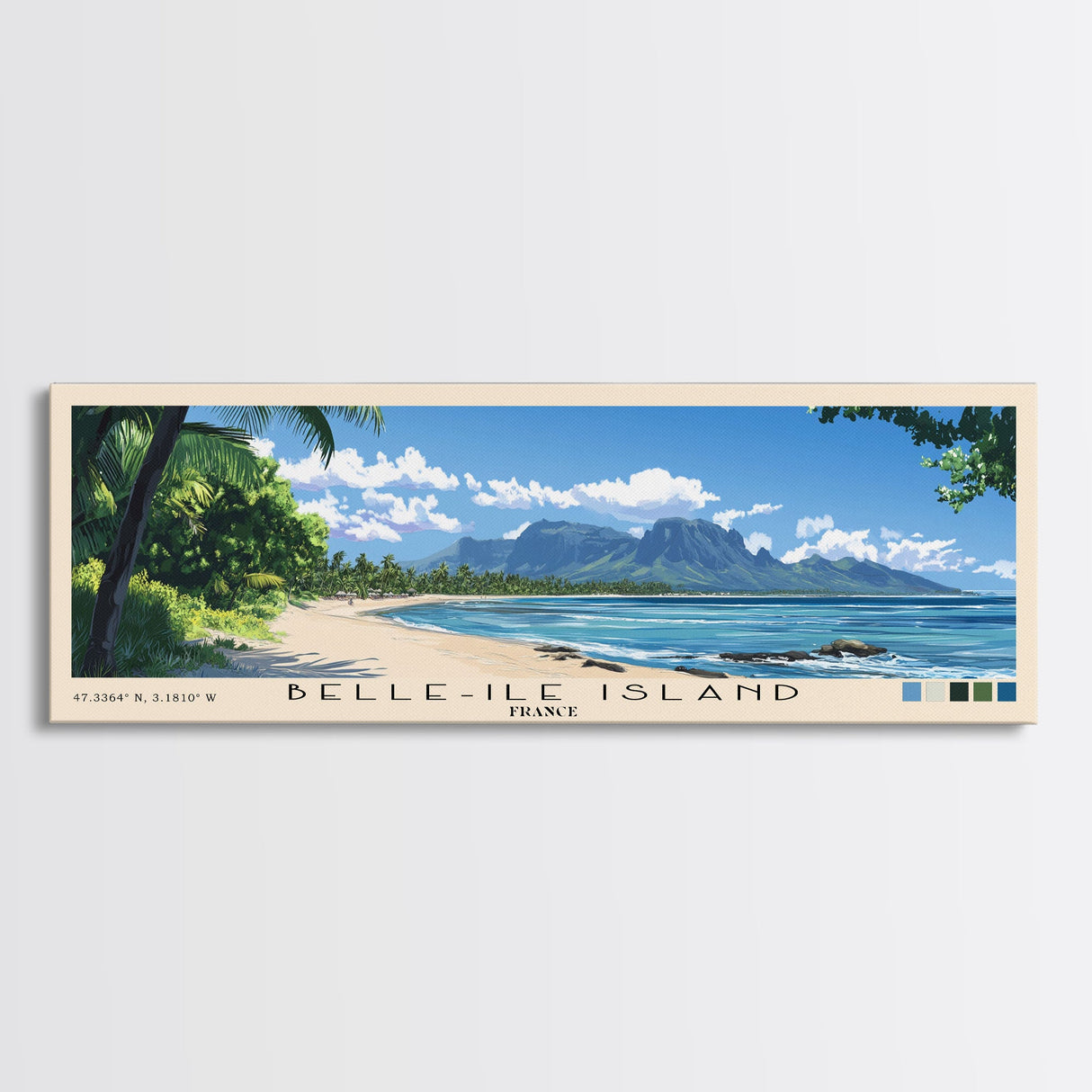Belle-Ile Island, France Panoramic Print, Vacation Gift, France Wall Art, Vacation Wall Art, Vacatation Memories, Beach Decor, Beach Or Lakehouse Art