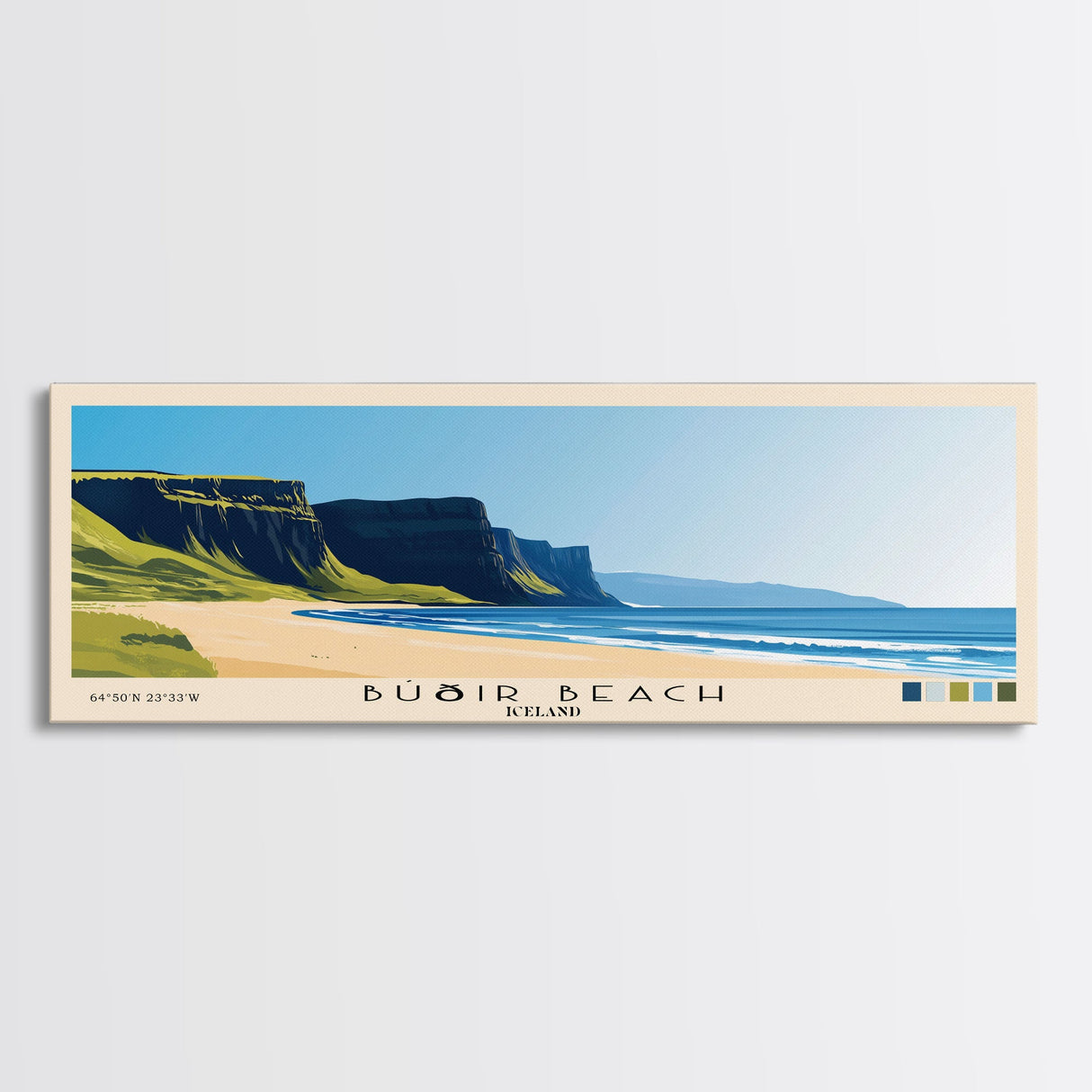 Búðir Beach, Iceland Panoramic Print, Vacation Gift, Iceland Wall Art, Vacation Wall Art, Vacatation Memories, Beach Decor, Beach Or Lakehouse Art