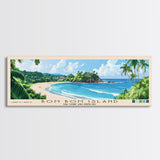 Bom Bom Island, São Tomé and Príncipe Panoramic Print, Vacation Gift, São Tomé and Príncipe Wall Art, Beach Painting, Beach Decor, Large Wall Art, Wood Frame Art