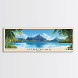 Bora Bora, France Panoramic Beach Print, Vacation Gift, France Wall Art, Beach Painting, Beach Decor, Beach Painting