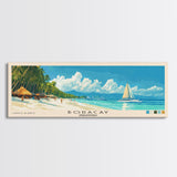 Boracay, Philippines Panoramic Print, Vacation Gift, Philippines Wall Art, Beach Painting, Beach Decor, Large Wall Art, Wood Frame Art