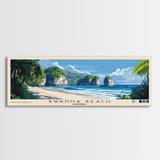 Bwanna Beach, Indonesia Panoramic Beach Print, Vacation Gift, Indonesia Wall Art, Framed Canvas Print, Framed Beach Painting