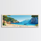 Cala Violina, Italy Panoramic Beach Print, Vacation Gift, Italy Wall Art, Framed Canvas Print, Framed Beach Painting