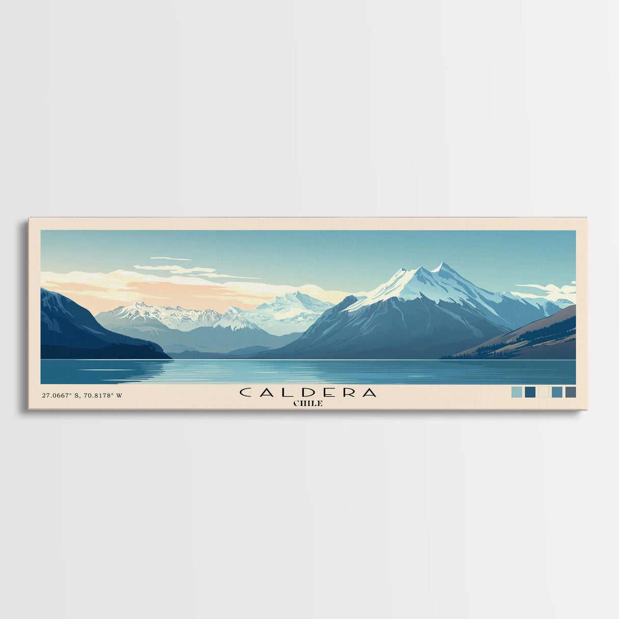 Caldera, Chile Panoramic Print, Vacation Gift, Chile Wall Art, Beach Painting, Beach Decor, Beach Or Lakehouse Art