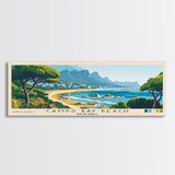 Camps Bay Beach, South Africa Panoramic Beach Print, Vacation Gift, South Africa Wall Art, Framed Canvas Print, Framed Beach Painting