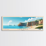 Cap Coz, France Panoramic Print, Vacation Gift, France Wall Art, Beach Painting, Beach Decor, Large Wall Art, Wood Frame Art