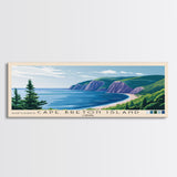 Cape Breton Island, Canada Panoramic Beach Print, Vacation Gift, Canada Wall Art, Framed Canvas Print, Framed Beach Painting