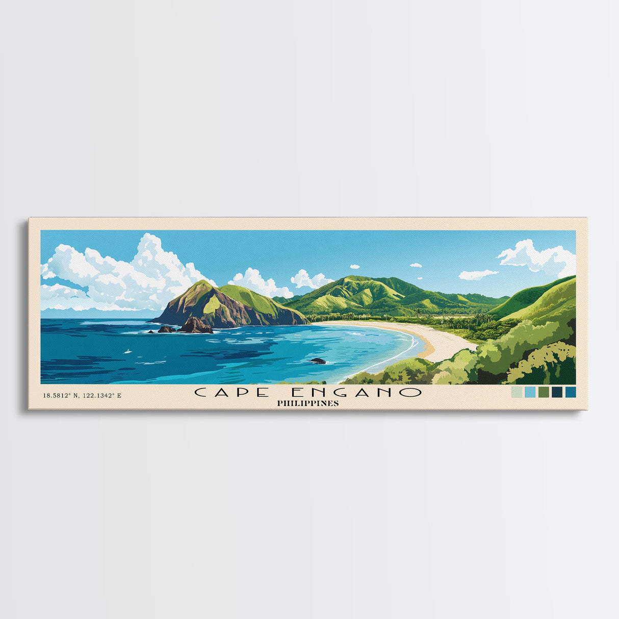 Cape Engano, Philippines Panoramic Print, Vacation Gift, Philippines Wall Art, Vacation Wall Art, Vacatation Memories, Beach Decor, Beach Or Lakehouse Art