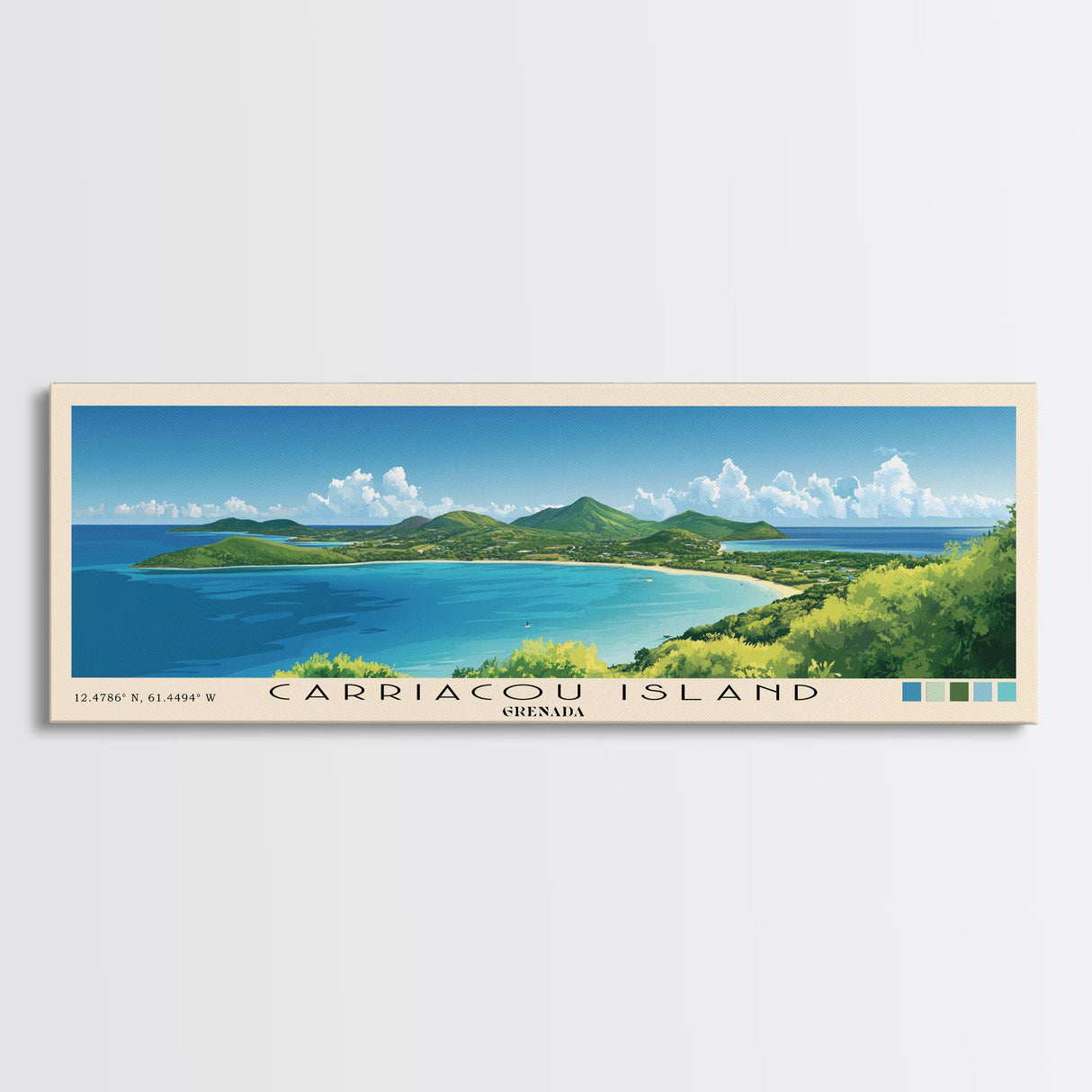 Carriacou Island, Grenada Panoramic Print, Vacation Gift, Grenada Wall Art, Vacation Wall Art, Vacatation Memories, Beach Decor, Beach Or Lakehouse Art