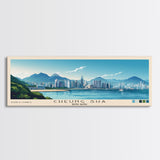Cheung Sha, Hong Kong Panoramic Print, Vacation Gift, Hong Kong Wall Art, Beach Painting, Beach Decor, Large Wall Art, Wood Frame Art