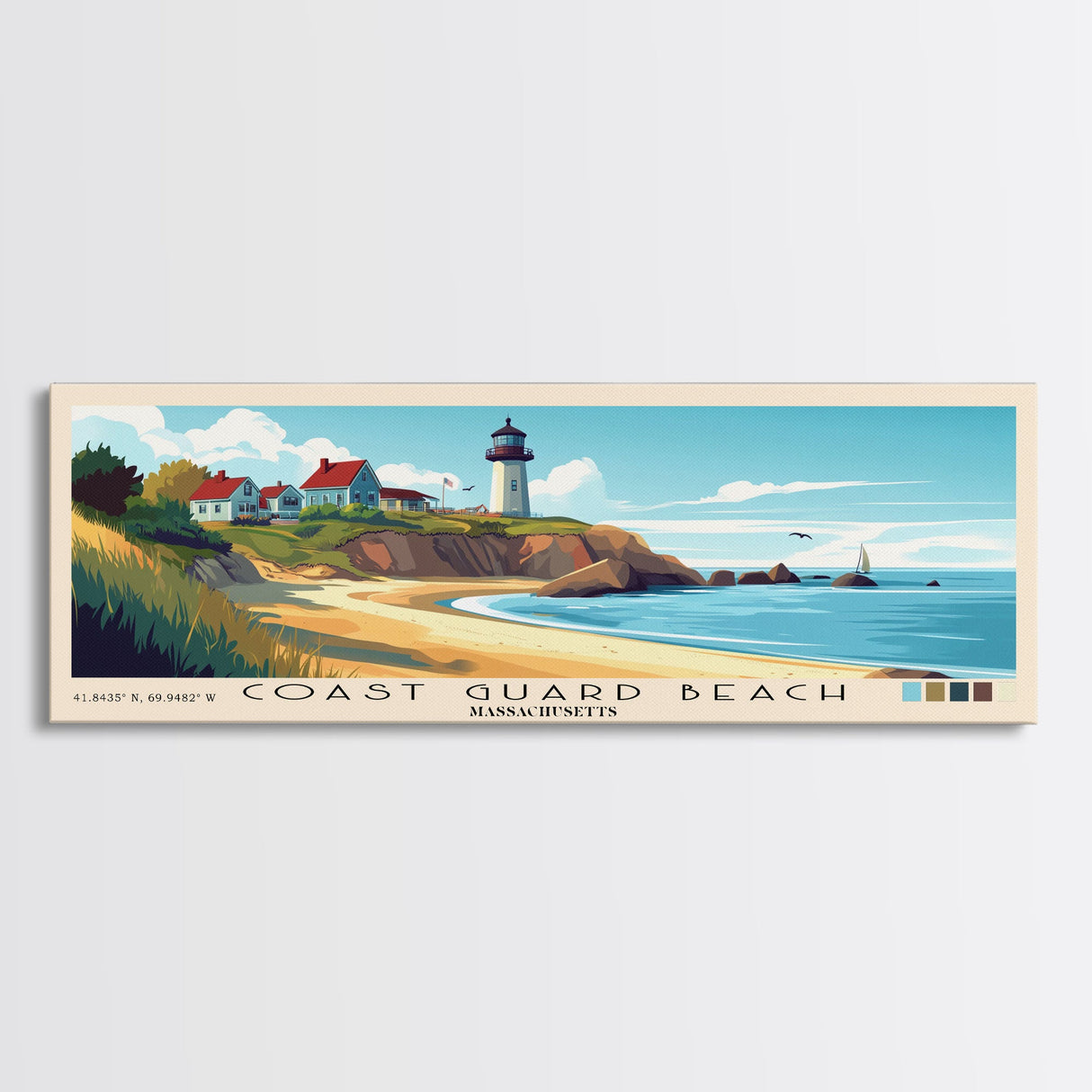 Coast Guard Beach, Massachusetts Panoramic Print, Vacation Gift, Massachusetts Wall Art, Vacation Wall Art, Vacatation Memories, Beach Decor, Beach Or Lakehouse Art