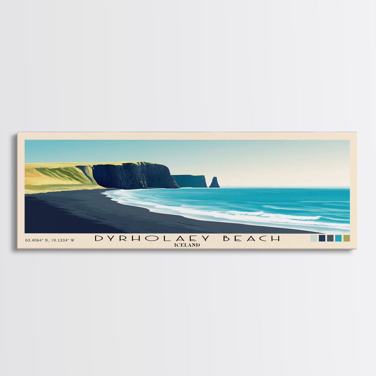 Dyrholaey Beach, Iceland Panoramic Print, Vacation Gift, Iceland Wall Art, Vacation Wall Art, Vacatation Memories, Beach Decor, Beach Or Lakehouse Art