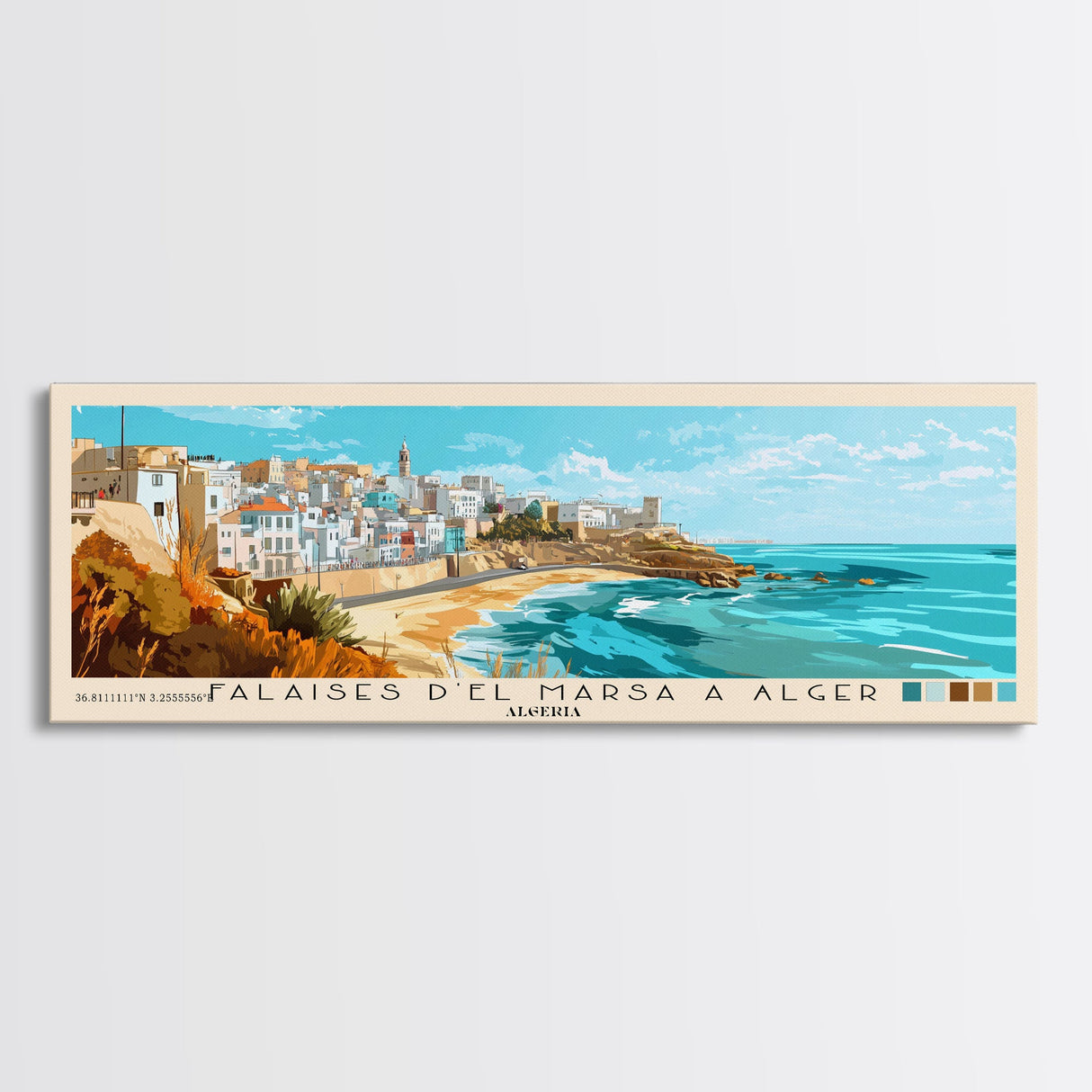 Falaises d’El Marsa a Alger, Algeria Panoramic Print, Vacation Gift, Algeria Wall Art, Vacation Wall Art, Vacatation Memories, Beach Decor, Beach Or Lakehouse Art