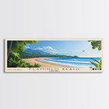 Flamingo Beach, Costa Rica Panoramic Beach Print, Vacation Gift, Costa Rica Wall Art, Framed Canvas Print, Framed Beach Painting