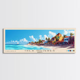 Isla Mujeres, Mexico Panoramic Print, Vacation Gift, Mexico Wall Art, Beach Painting, Beach Decor, Beach Or Lakehouse Art