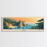 Julia Pfeiffer Burns State Park, California Panoramic Print, Vacation Gift, California Wall Art, Beach Painting, Beach Decor, Large Wall Art, Wood Frame Art