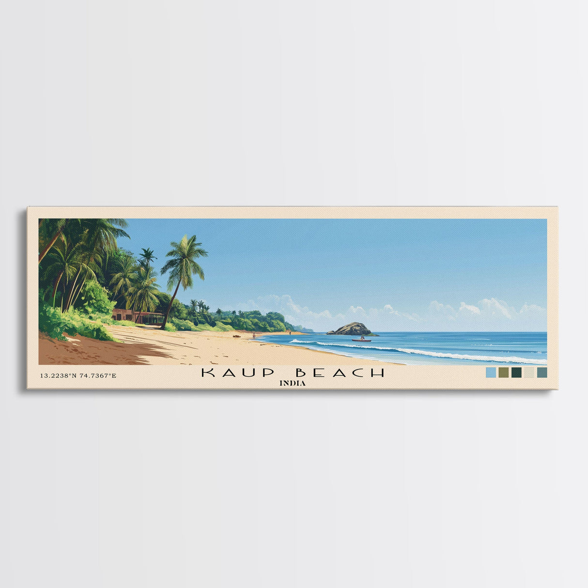 Kaup Beach, India Panoramic Print, Vacation Gift, India Wall Art, Vacation Wall Art, Vacatation Memories, Beach Decor, Beach Or Lakehouse Art