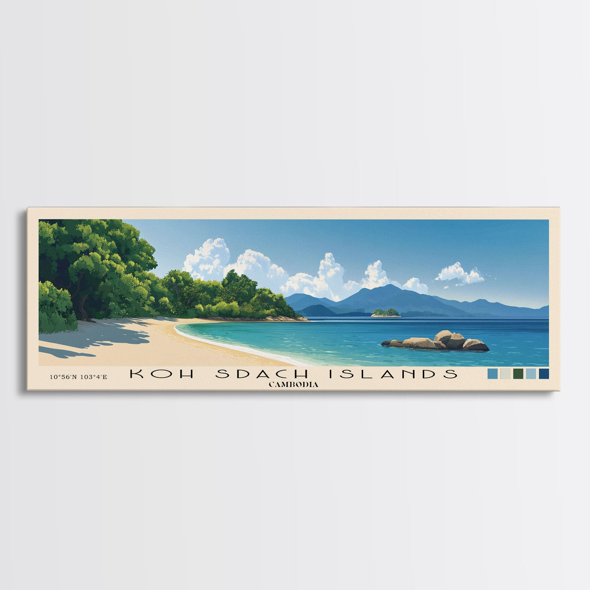Koh Sdach Islands, Cambodia Panoramic Print, Vacation Gift, Cambodia Wall Art, Vacation Wall Art, Vacatation Memories, Beach Decor, Beach Or Lakehouse Art
