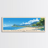 Konyaaltı Beaches, Turkey Panoramic Print, Vacation Gift, Turkey Wall Art, Beach Painting, Beach Decor, Beach Or Lakehouse Art