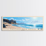 Nautholsvik Beach, Iceland Panoramic Print, Vacation Gift, Iceland Wall Art, Beach Painting, Beach Decor, Large Wall Art, Wood Frame Art