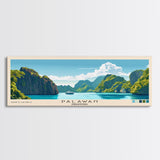 Palawan, Philippines Panoramic Print, Vacation Gift, Philippines Wall Art, Beach Painting, Beach Decor, Large Wall Art, Wood Frame Art