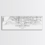 Panoramic Colorado Springs City Map, Colorado Art, Map Print, Minimalist Wall Art, Canvas Art, Housewarming Gift, Street Map, Closing Gift