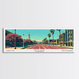Irvine California Panoramic Wall Art, Mid Century Modern Framed Canvas Print, Retro Pop Art Travel Poster, Cityscape Decor, Living Room Art, Office Wall Art, Home Decor