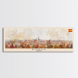 Bordeaux France Panoramic Travel Poster, Framed Canvas Print or Metal Wall Art, Travel Art, Home Decor, Panoramic Painting, Midcentury Art