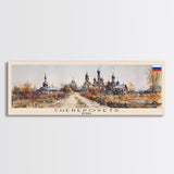 Cherepovets Russia Travel Print Wall Art, Panoramic City Art, Travel Art, Wall Decor, Vacation Gift, Framed Canvas Print Or Metal Art