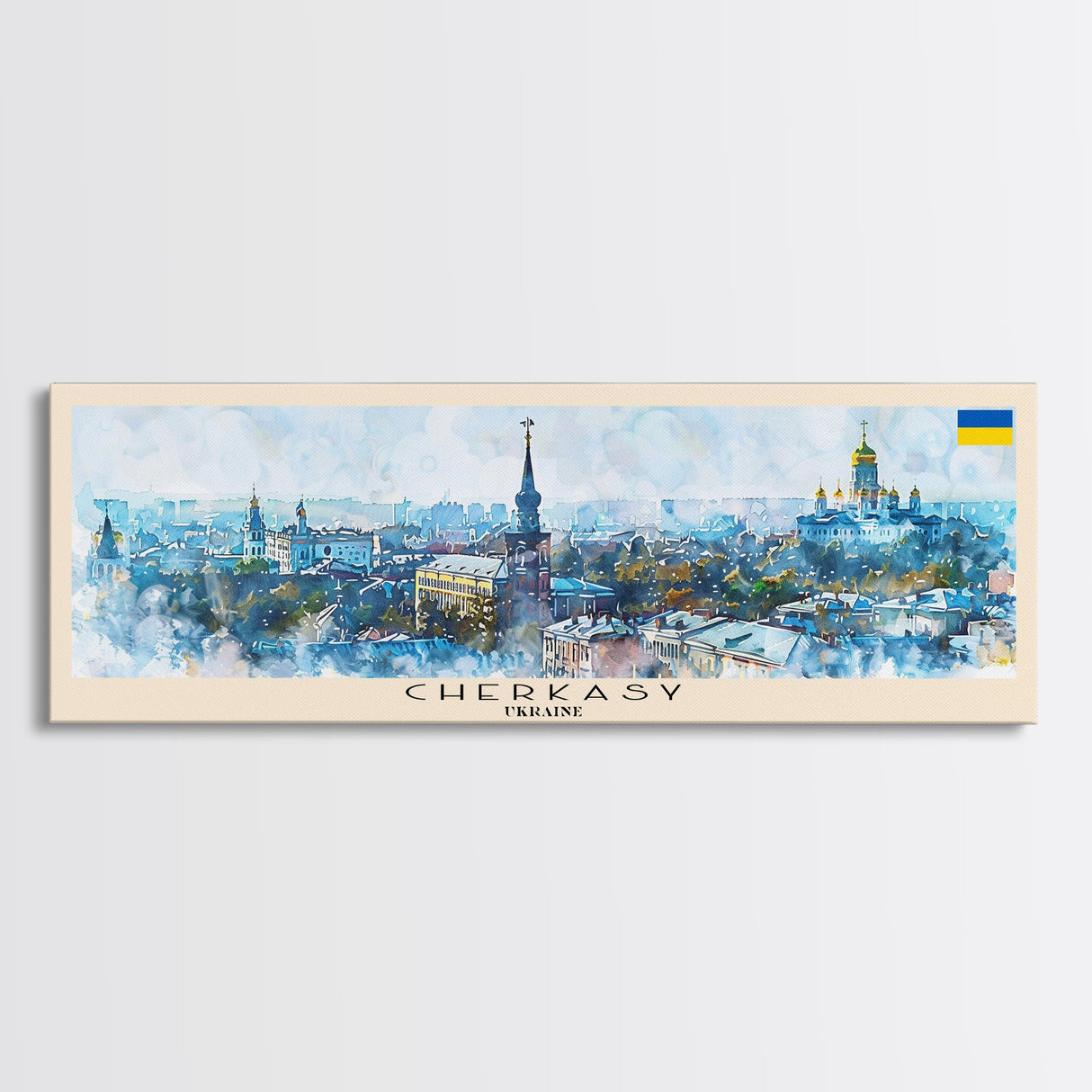 Cherkasy Ukraine Travel Art, City Art, Framed Canvas Print or Metal Wall Art, Europe Travel Poster, Panoramic Wall Art, Extra Wide Wall Art