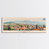 Peristeri Greece Travel Print Wall Art, Panoramic City Art, Travel Art, Wall Decor, Vacation Gift, Framed Canvas Print Or Metal Art
