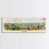 Gyor Hungary Wall Art, Panoramic Travel Poster, Panoramic Framed Canvas Print, City Wall Art, Wall Hanging Home Decor, Travel Art